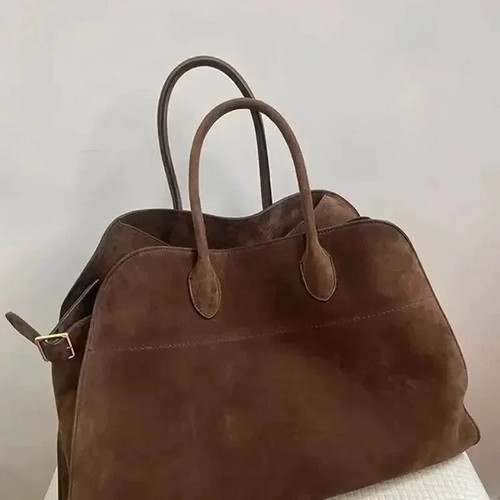 New brown suede hand bag - hand,