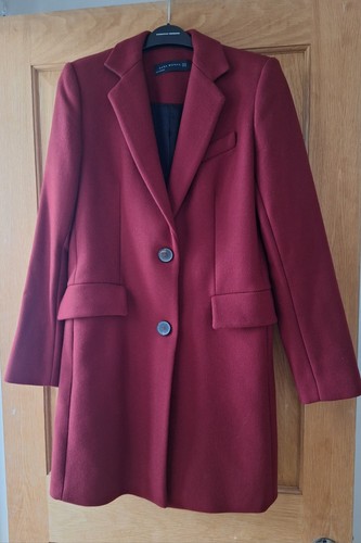 Zara burgundy coat size - zara, xs