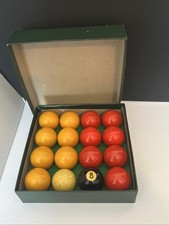 Vintage Set Of Red Yellow British Pool Balls GEE (?)