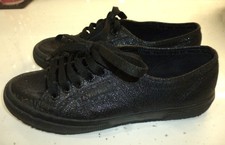 Superga Black  Glitter Pumps