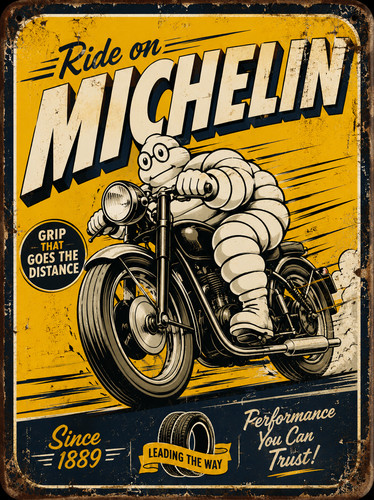 Michelin retro metal - retro,