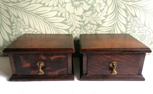 Pair antique oak dresser - of,