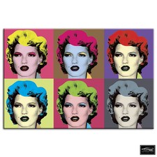 Warhol Kate Moss   Banksy Painting BOX FRAMED CANVAS ART Picture HDR 280gsm