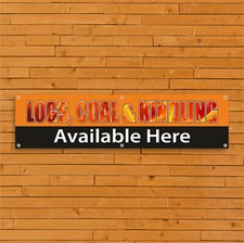 Logs, Coal & Kindling PVC Banners GCFC 053 -  Sign Outdoor Garden Centre Signage