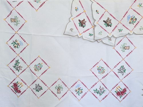 Vintage christmas tablecloth - vintage,