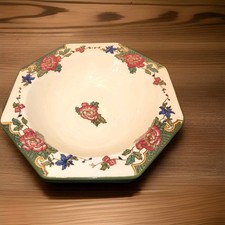 1930's Royal Doulton  octagonal Fruit Bowl SERVING DISH FLORAL 9"