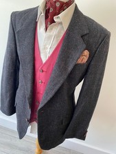 VINTAGE mens TODAYS MAN CHARCOAL HERRINGBONE WOOL TWEED SPORTS JACKET BLAZER 44"