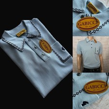 Gabicci Vintage "Alexander" Short Sleeve Polo, Blue, Med, Archive Inspired, BNWT