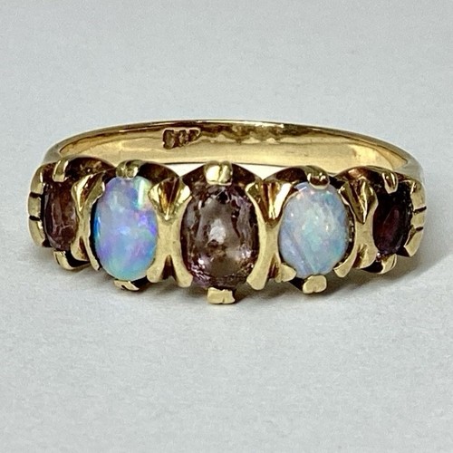 9ct yellow gold five stone - five,