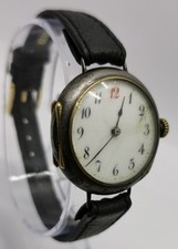 Vintage c1914 WW1 Era Military Style Gunmetal Steel Case 29mm Gents Trench Watch