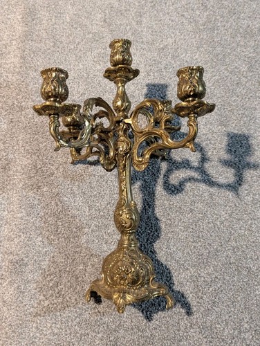 Antique brass candelabra - brass,