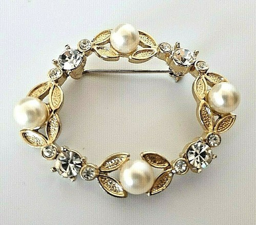 Vintage brooch diamante faux - vintage,