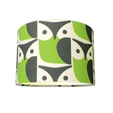 Lampshades Handmade using Orla Kiely Owl Chalky Green Fabric * FREE DELIVERY