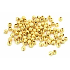 Gold Stardust Metal Beads Spacer Brass Round 4mm 100pcs Metallic Shine Fillers