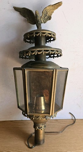 Large antique carriage lantern - large,