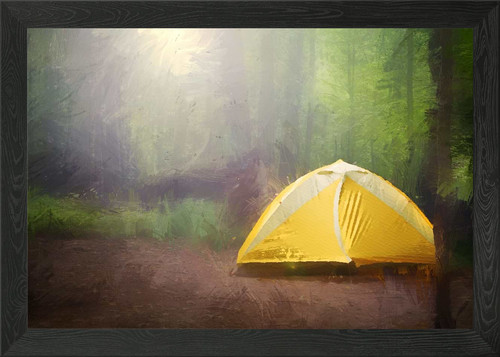 Tent surrounded trees - by,