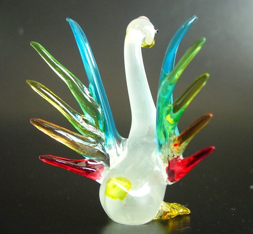 Pretty white glass - white, swan