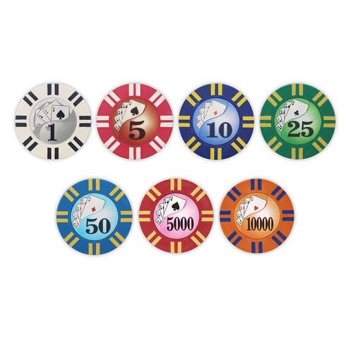 Bulk 1000 poker chips - 2, stripe