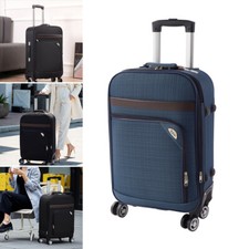 20" Small Suitcase Oxford 4 Wheels Case Lightweight Hand Cabin Carry On Luggage