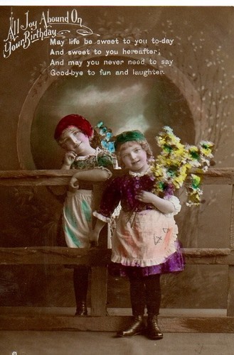 Vintage birthday postcard - birthday,