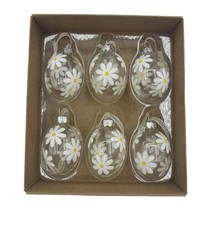 Set Of 6 Clear Daisy Egg