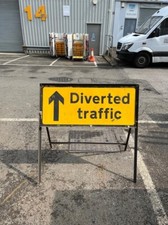DIVERTED TRAFFIC Safety Site Road Sign metal