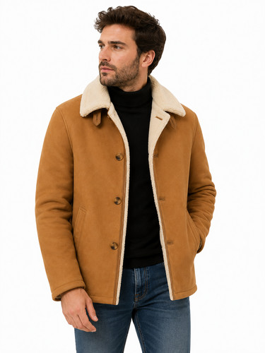 Men camel wool - wool, shearling