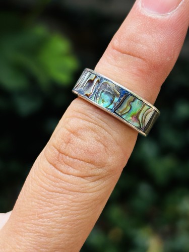 Stg silver and - , paua/abalone