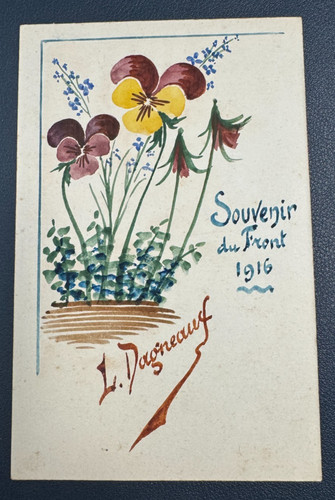 Ww1 card military drawing - -,