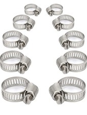 10Pcs Assorted Zinc Plated DIY Hose Clamp Kit With No Driver Jubilee Clip Set