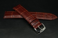 OEM Omega 20MM Genuine Brown Leather Strap + Silver Buckle