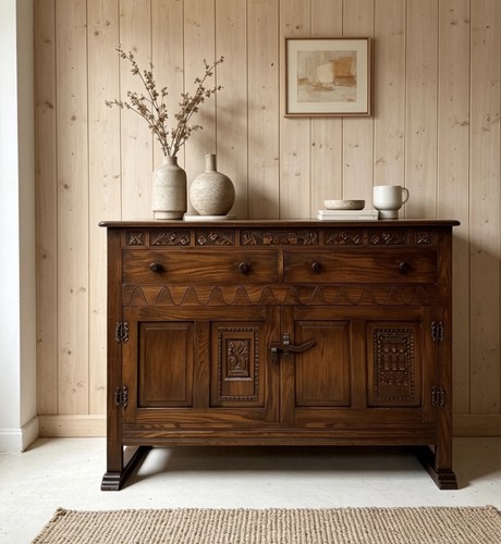 Vintage solid carved mid - carved,