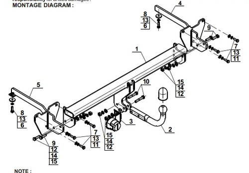 Swan neck tow bar for - tow, vauxhall