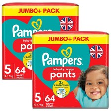 Pampers Baby Dry Nappy Size5 Diaper Protect Pants 12-17kg Jumbo+Pack 2x64Nappies