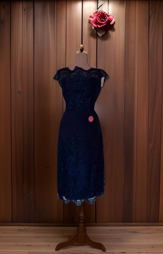Navy chi lace wiggle - chi,