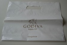 GODIVA PLASTIC store carrier BAG  used once...Collectable