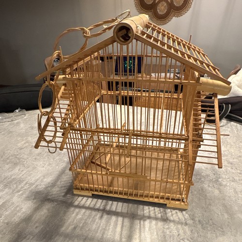 Vintage brown wood single bird - vintage,