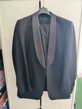 Mens Moss Bros Black Suit 40R