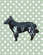 Proud Miniature Dark Grey and Cream Working Collie Farm Dog | 1920s Britains Lea