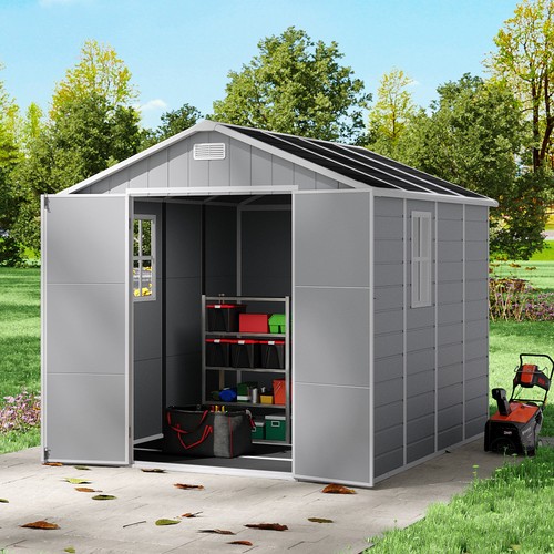 Large plastic shed - plastic, 8x8