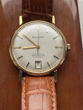 9 ct gold gents wrist watch Vintage Accurist Automatic