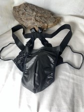 Black Male Lacy Panties With Matt Black Posing Pouch & Split Lace Rear Panels.