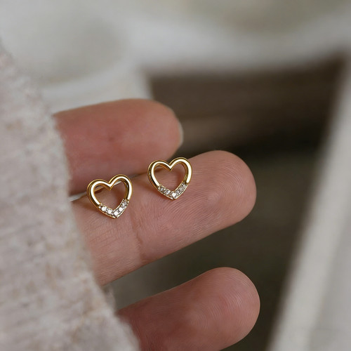 Shiny gold plated cute open - gold,