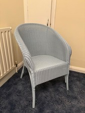 Lloyd loom blue wicker chairs x2
