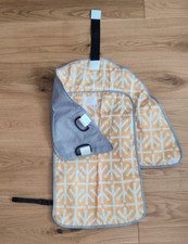 Baby changing travel mat foldable geometric print yellow white grey