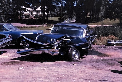 35mm slide photo wrecked - slide, car