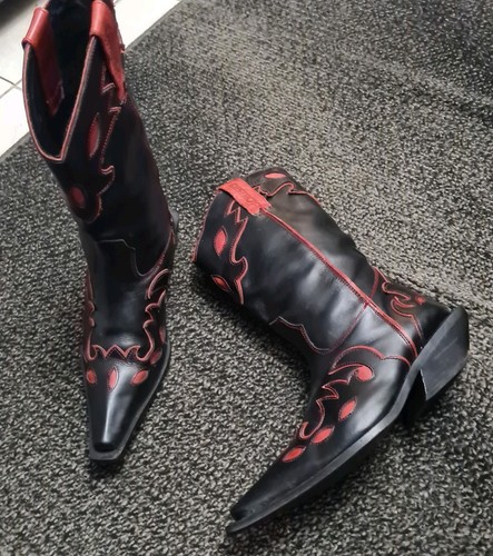 Destroy black red leather - destroy,