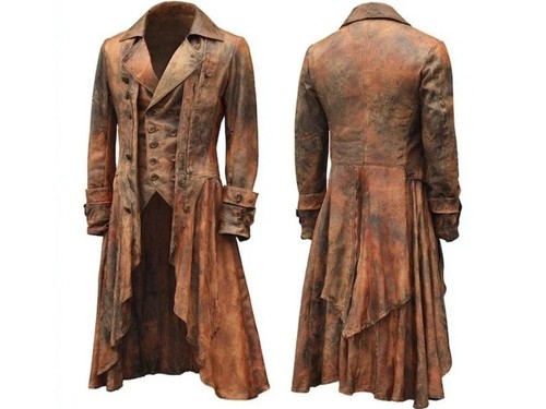 Vintage brown leather long - vintage,