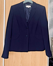 HOBBS black blazer jacket size 16 coat 42” single breasted two button capsule vg