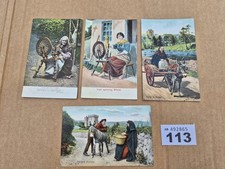 113 - 4 Irish Ireland Folk Vintage Postcards